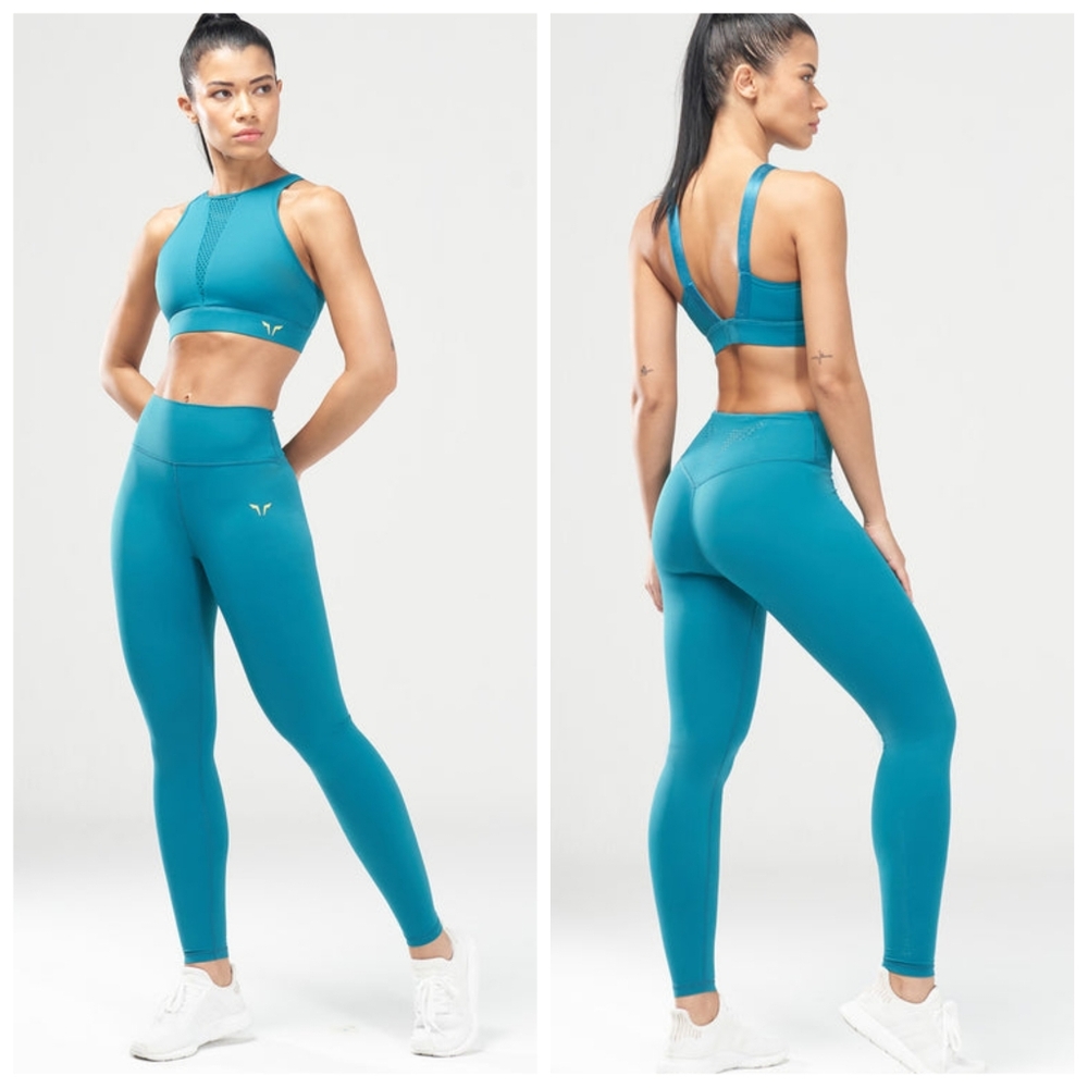 Squatwolf Code Run The City Logo Leggings In‎ Harbour Turquoise Blue Size S